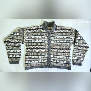 MARSH LANDING Very Nice Wool Cotton Cozy - Sz. SM, SWEATER CARTIGAN